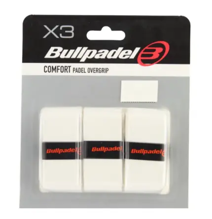 Bullpadel GB-1200 Comfort Overgrip Weiss 3er-Pack in Blisterverpackung mit HaC Microperforierung