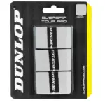 Dunlop Overgrip Tour Pro 3er-Pack Weiss in Blisterverpackung mit Dunlop Branding