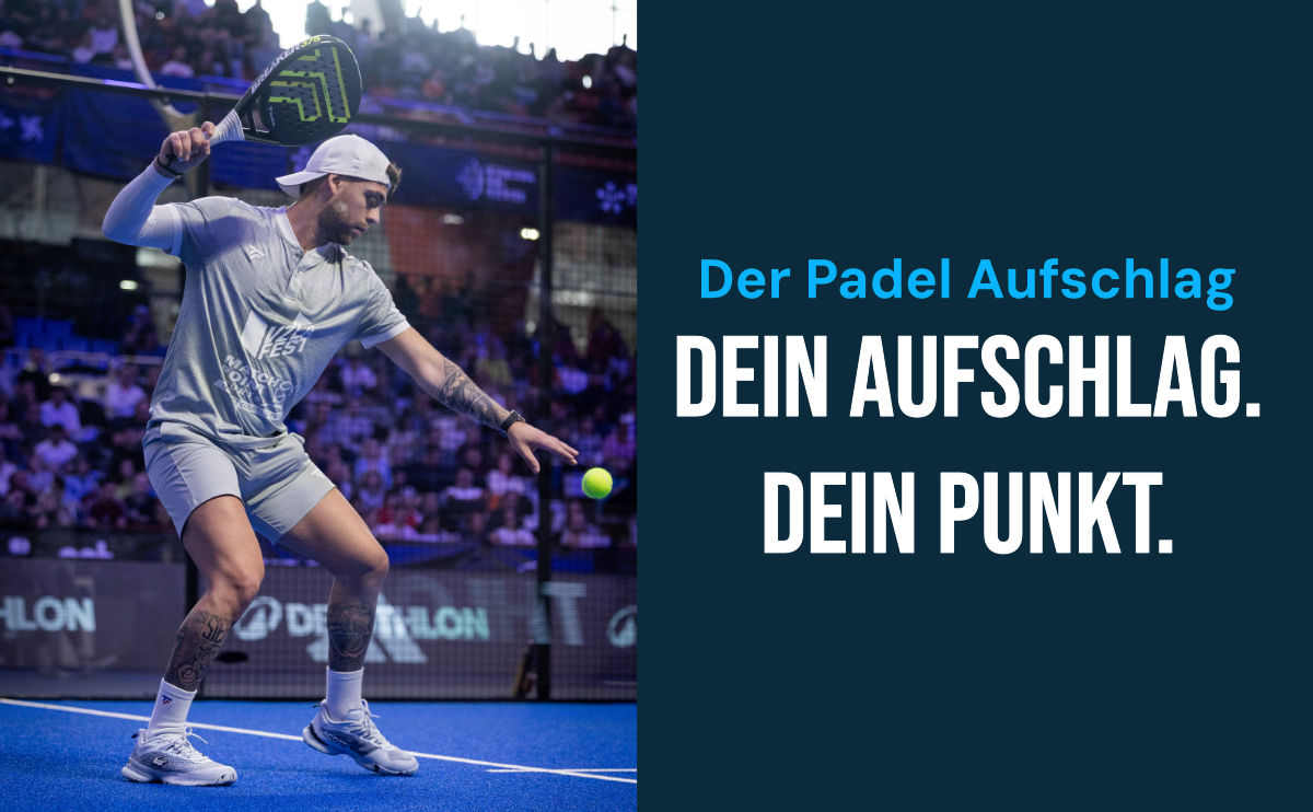Padel Aufschlag - Spieler beim Aufschlag auf dem Padel-Court