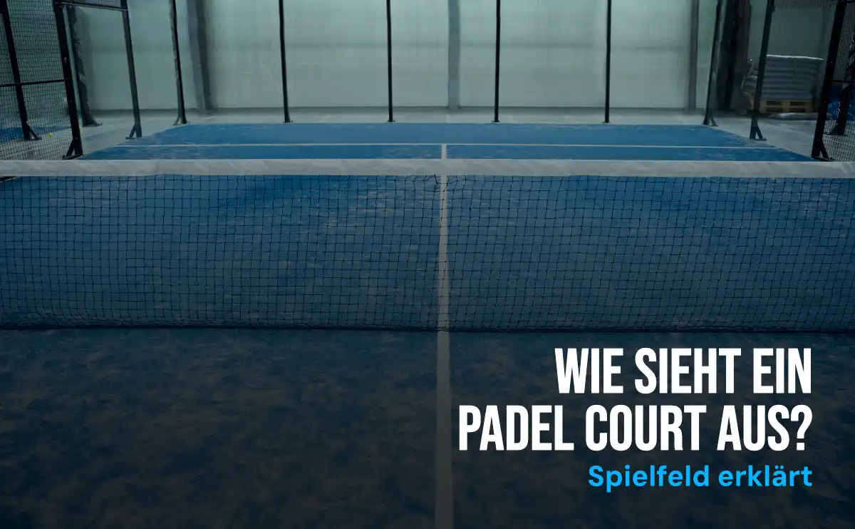 Padel Spielfeld - Blick auf einen Padel-Court mit Glaswänden