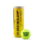 Dunlop Team Padel Baelle 3er-Dose gelb mit einzelnem gelben Padelball und Team Padel Branding
