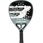 Schwarzer Bullpadel Hack 04 2026 Padelschlaeger Vorderseite in Diamantform mit Yin-Yang Design by Paquito Navarro