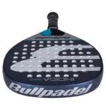 Bullpadel Indiga Power 2026 Padelschlaeger Herzbereich mit Indiga Schriftzug und tuerkiser Bruecke