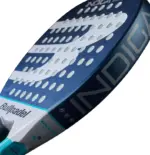 Bullpadel Indiga Power 2026 Padelschlaeger Diamantkopf von oben mit dunkelblau-weisser Oberflaeche