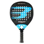 Blau-schwarzer Bullpadel Vertex 05 Hybrid 2026 Padelschlaeger Vorderseite in Tropfenform
