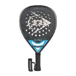 Dunkelgrauer Dunlop FX Pro 2026 Padelschlaeger Vorderseite in Diamantform mit blauen Akzenten