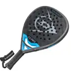 Dunlop FX Pro 2026 Padelschlaeger schraege Vorderansicht mit blauem Herzbereich-Akzent
