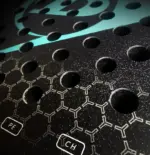 Dunlop Galactica Team 2026 Branding Detail mit tuerkisem Galactica Team Schriftzug auf schwarzem Rahmen