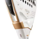 Nox AT10 Genius 12K Alum Xtrem 2026 Padelschlaeger EOS Tunnel Oeffnungen im gold-schwarzen Rahmen