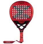 Rot-schwarzer Nox EA10 Ventus Hybrid 12K Xtrem 2026 Padelschlaeger Vorderseite in Tropfenform