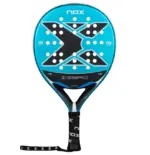 Blau-schwarzer Nox X-Zero Blue 2026 Padelschlaeger Vorderseite in runder Form mit weissen Akzenten