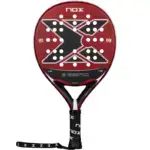 Rot-weisser Nox X-Zero Red 2026 Padelschlaeger Vorderseite in runder Form mit schwarzen Akzenten