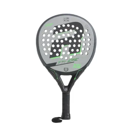 Schwarz-silberner Royal Padel EFE Extreme 2026 Padelschlaeger Vorderseite in Diamantform mit mintgruenen Akzenten