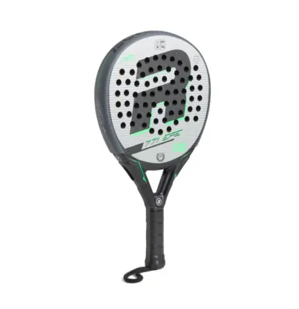 Royal Padel EFE Extreme 2026 Padelschlaeger Schraegansicht mit schwarz-silbernem Design und mintgruenen Details