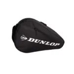Dunlop Club 2PC Padeltasche Schwarz Seitenansicht mit weissem Dunlop Logo und Schriftzug