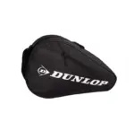 Dunlop Club 2PC Padeltasche Schwarz Seitenansicht mit weissem Dunlop Logo und Schriftzug