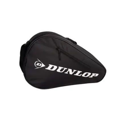 Dunlop Club 2PC Padeltasche Schwarz Seitenansicht mit weissem Dunlop Logo und Schriftzug