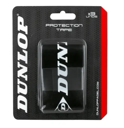 Dunlop Protection Tape Schwarz 3er-Pack in Blisterverpackung mit roter Akzentlinie und Dunlop Branding