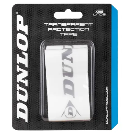 Dunlop Protection Tape Transparent 3er-Pack in Blisterverpackung mit blauer Akzentlinie und Branding