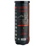 NOX Nerbo Padelballe Dose Rueckseite schwarz mit Produktinformationen Spieler-Abbildung Barcode und roten Akzenten