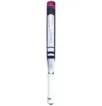 Babolat Dyna Energy Padelschlaeger Kantenprofil - 36mm Rahmenstaerke in Weiss-Pink, EVA-Kern und Smart Buttcap am Griff sichtbar