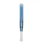 Dunlop FX Lite Padelschlaeger weisser schlanker Griff Seitenansicht mit blauem Rahmenabschluss und weisser Armschlaufe