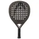 Dunkelgrauer Head Coello Junior Padelschlaeger Vorderseite Oversize-Tropfenform mit goldenem HEAD Logo schwarzem Griff Kinder-Padelschlaeger by Arturo Coello