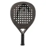 Dunkelgrauer Head Coello Junior Padelschlaeger Vorderseite Oversize-Tropfenform mit goldenem HEAD Logo schwarzem Griff Kinder-Padelschlaeger by Arturo Coello