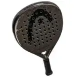 Head Coello Junior Padelschlaeger schraege Ansicht von oben HEAD Logo frontal breiter Kopfbereich Oversize-Tropfenform