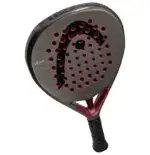 Head Coello Pro Padelschlaeger schraege Draufsicht Diamantform von oben mit rotem Herzbereich und weissem HEAD Logo