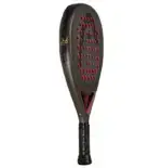 Head Coello Team Padelschlaeger Rueckseite schwarz-anthrazit mit weissem HEAD Logo und roten Rahmenakzenten Diamantform