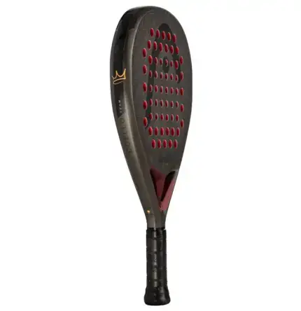 Head Coello Team Padelschlaeger Rueckseite schwarz-anthrazit mit weissem HEAD Logo und roten Rahmenakzenten Diamantform