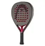 Head Coello Team Padelschlaeger schraege Frontansicht mit weissem HEAD Logo und roter Brueckenstruktur schwarze Diamantform