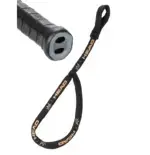 Head Coello Team Padelschlaeger Griff-Nahaufnahme schwarzer Griff mit goldenem Akzentband und schwarzer Armschlaufe