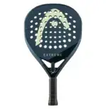 Dunkelblauer Head Extreme Pro Padelschlaeger Vorderseite Diamantform mit mintgruenen HEAD Logo und EXTREME Schriftzug schwarzem Griff