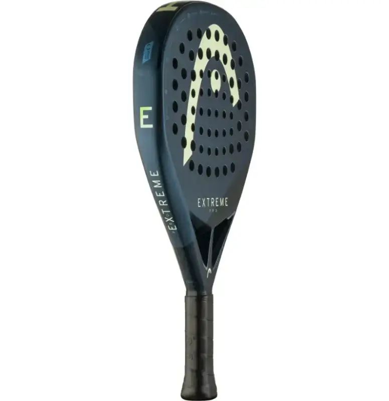 Head Extreme Pro Padelschlaeger Rueckseite dunkelblau mit mintgruenen HEAD Logo und EXTREME Schriftzug auf Diamantform