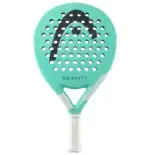 Tuerkiser Head Gravity Team Light Padelschlaeger Vorderseite Rundform mit schwarzem HEAD Logo GRAVITY Schriftzug und weissem Griff