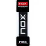 NOX Rahmenschutz schwarz-weiss freigestellt langes schwarzes Schutzband mit weissem NOX Schriftzug und Verpackungskaertchen PROTECTOR DE MARCO