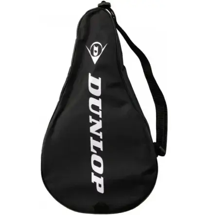 Dunlop D PAC Headcover Schwarz mit verstellbarem Schultergurt und Dunlop-Logo, Rückansicht der Padel-Schlägerhülle