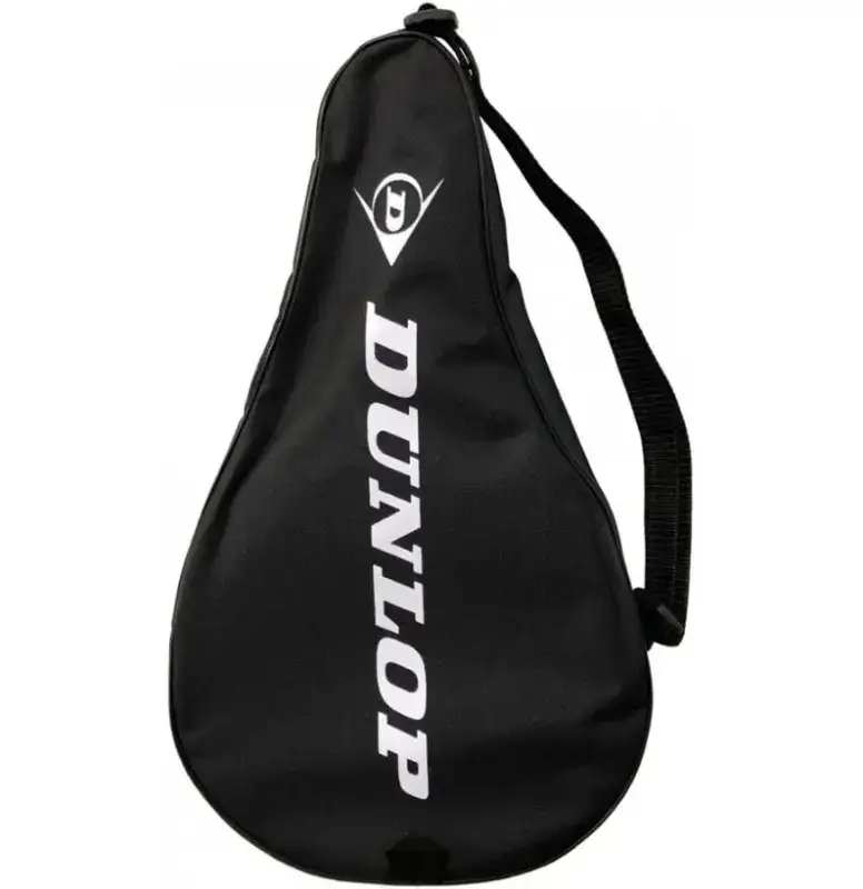 Dunlop D PAC Headcover Schwarz mit verstellbarem Schultergurt und Dunlop-Logo, Rückansicht der Padel-Schlägerhülle