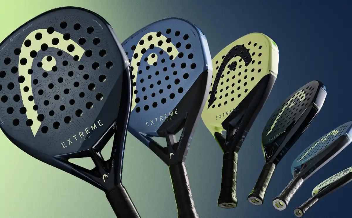 Die HEAD Extreme Serie 2026 mit den Modellen Pro, Motion und Team nebeneinander