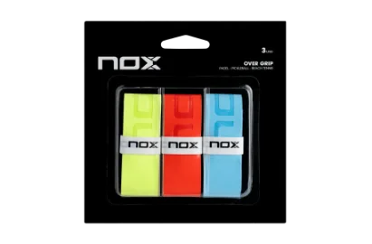 NOX Overgrip 3er-Pack in gelb, rot und blau in Multi-Color-Blisterverpackung