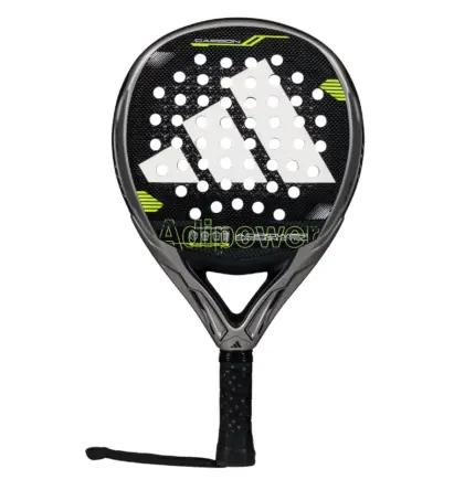 adidas Adipower Carbon CTRL 3.4 Padelschläger von vorn mit weißem adidas Logo auf schwarzer Schlagfläche