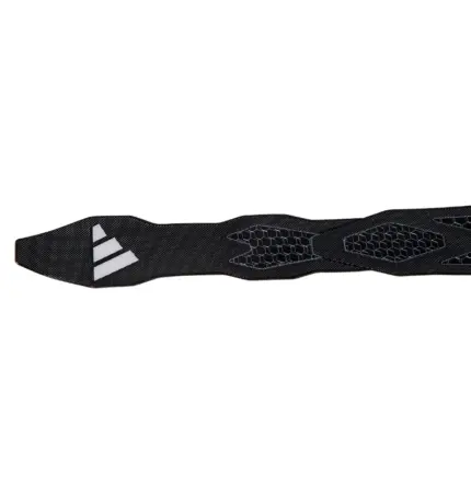 Schwarzes adidas Antishock Protection Tape Rahmenschutz mit Wabenstruktur und weißem adidas Logo in Detailansicht